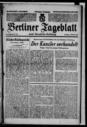 Berliner Tageblatt und Handels-Zeitung on Oct 1, 1929
