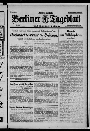 Berliner Tageblatt und Handels-Zeitung on Oct 9, 1929