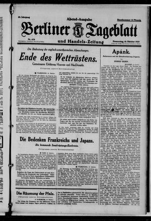 Berliner Tageblatt und Handels-Zeitung on Oct 10, 1929