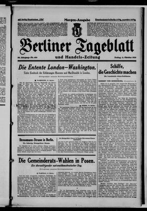 Berliner Tageblatt und Handels-Zeitung vom 11.10.1929