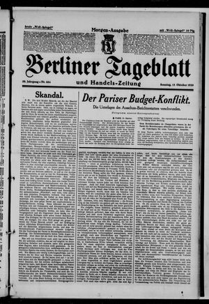 Berliner Tageblatt und Handels-Zeitung vom 13.10.1929