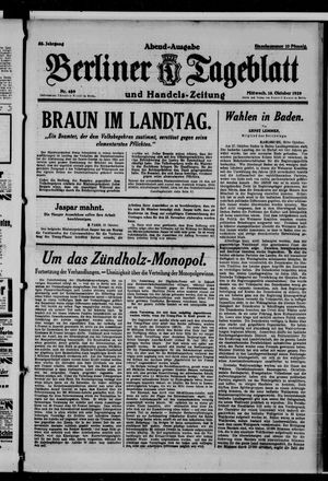 Berliner Tageblatt und Handels-Zeitung vom 16.10.1929