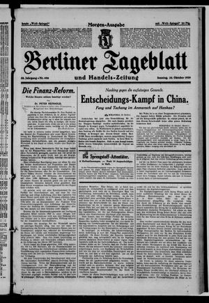 Berliner Tageblatt und Handels-Zeitung vom 20.10.1929