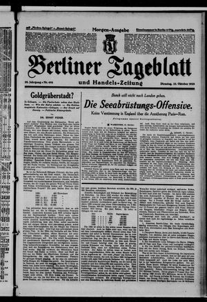 Berliner Tageblatt und Handels-Zeitung vom 22.10.1929