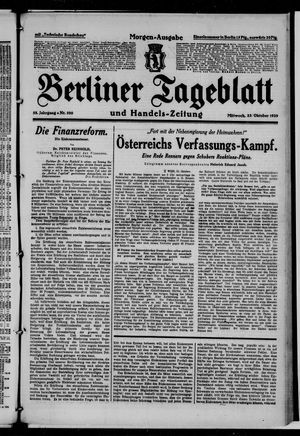 Berliner Tageblatt und Handels-Zeitung on Oct 23, 1929