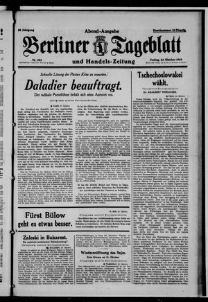 Berliner Tageblatt und Handels-Zeitung vom 25.10.1929