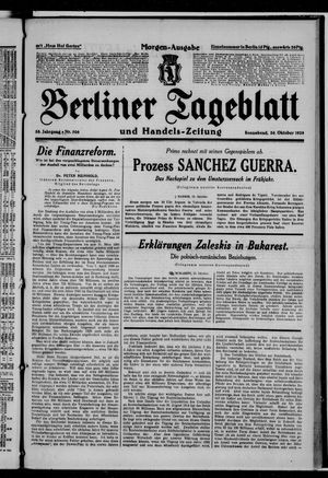 Berliner Tageblatt und Handels-Zeitung vom 26.10.1929