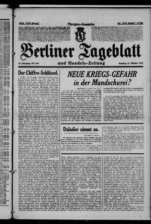 Berliner Tageblatt und Handels-Zeitung on Oct 27, 1929