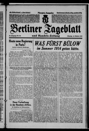 Berliner Tageblatt und Handels-Zeitung vom 29.10.1929