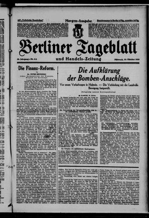 Berliner Tageblatt und Handels-Zeitung vom 30.10.1929