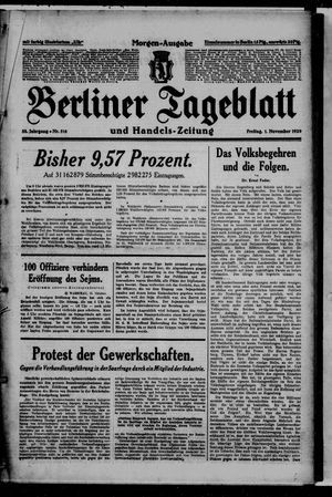 Berliner Tageblatt und Handels-Zeitung on Nov 1, 1929