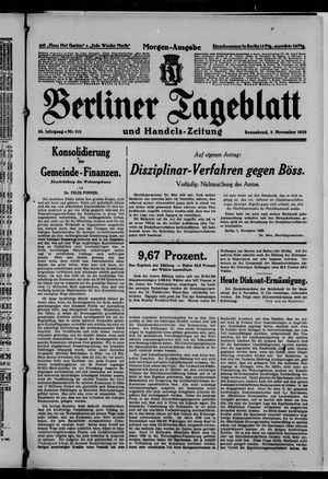 Berliner Tageblatt und Handels-Zeitung vom 02.11.1929