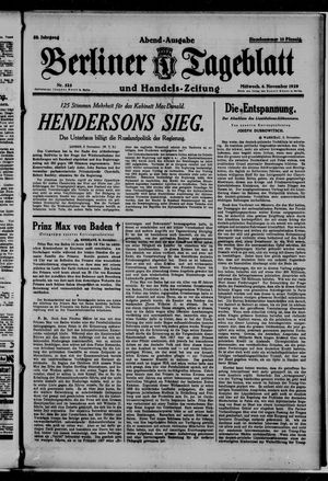 Berliner Tageblatt und Handels-Zeitung vom 06.11.1929