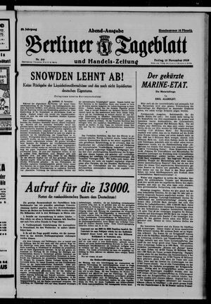 Berliner Tageblatt und Handels-Zeitung vom 15.11.1929