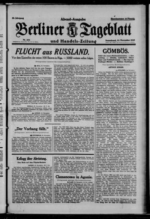 Berliner Tageblatt und Handels-Zeitung vom 23.11.1929