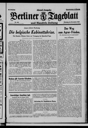 Berliner Tageblatt und Handels-Zeitung vom 26.11.1929