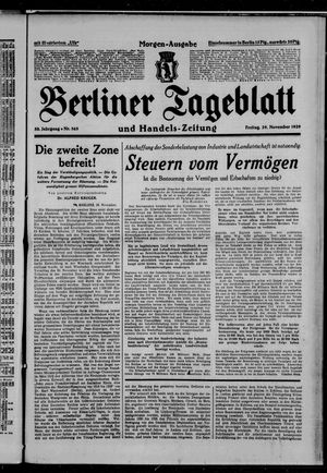 Berliner Tageblatt und Handels-Zeitung vom 29.11.1929