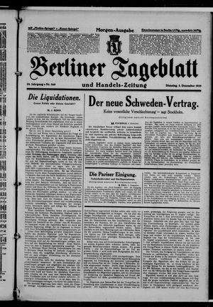 Berliner Tageblatt und Handels-Zeitung vom 03.12.1929