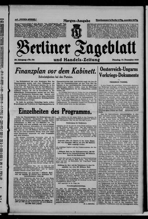 Berliner Tageblatt und Handels-Zeitung vom 10.12.1929
