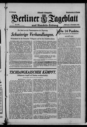 Berliner Tageblatt und Handels-Zeitung vom 11.12.1929