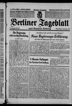 Berliner Tageblatt und Handels-Zeitung vom 12.12.1929