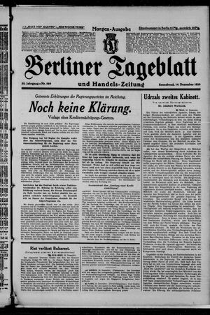 Berliner Tageblatt und Handels-Zeitung on Dec 14, 1929