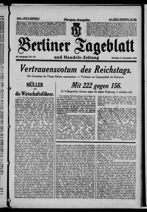 Berliner Tageblatt und Handels-Zeitung vom 15.12.1929