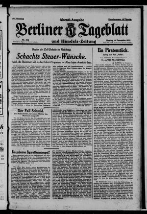 Berliner Tageblatt und Handels-Zeitung on Dec 16, 1929