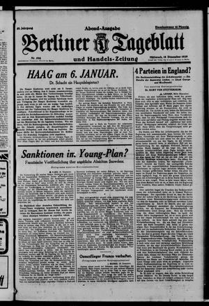 Berliner Tageblatt und Handels-Zeitung vom 18.12.1929