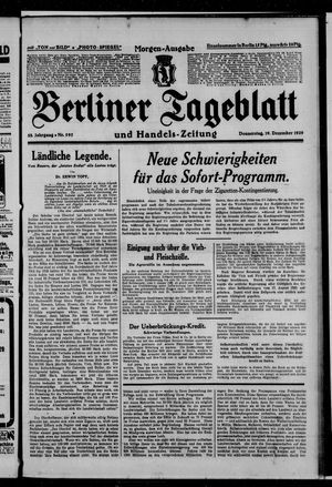 Berliner Tageblatt und Handels-Zeitung vom 19.12.1929