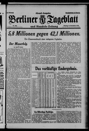 Berliner Tageblatt und Handels-Zeitung vom 23.12.1929
