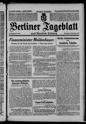 Berliner Tageblatt und Handels-Zeitung vom 24.12.1929