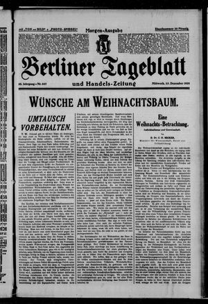 Berliner Tageblatt und Handels-Zeitung vom 25.12.1929