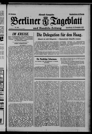 Berliner Tageblatt und Handels-Zeitung vom 28.12.1929