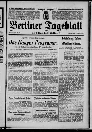 Berliner Tageblatt und Handels-Zeitung vom 04.01.1930