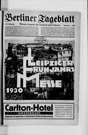 Berliner Tageblatt und Handels-Zeitung vom 06.01.1930