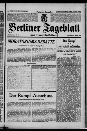 Berliner Tageblatt und Handels-Zeitung on Jan 8, 1930