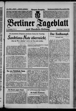 Berliner Tageblatt und Handels-Zeitung vom 09.01.1930