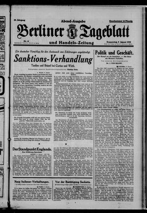 Berliner Tageblatt und Handels-Zeitung on Jan 9, 1930
