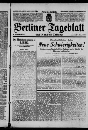 Berliner Tageblatt und Handels-Zeitung vom 11.01.1930