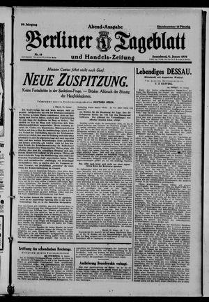 Berliner Tageblatt und Handels-Zeitung on Jan 11, 1930