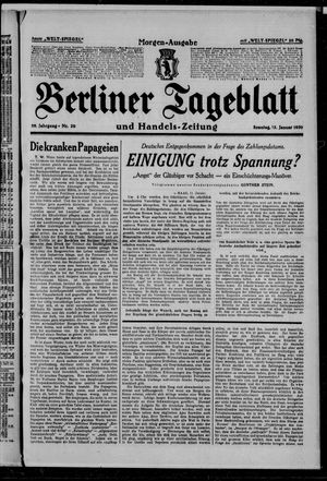 Berliner Tageblatt und Handels-Zeitung on Jan 12, 1930
