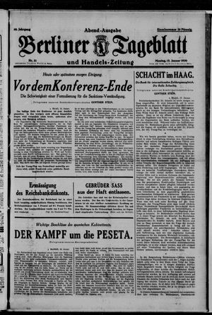 Berliner Tageblatt und Handels-Zeitung on Jan 13, 1930