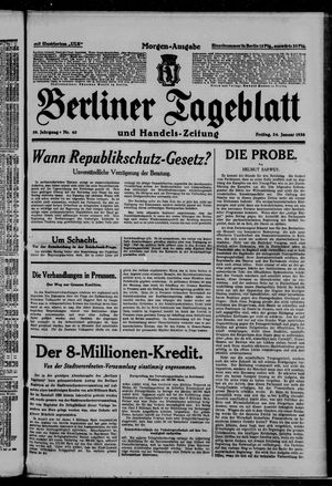Berliner Tageblatt und Handels-Zeitung vom 24.01.1930