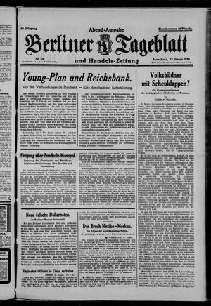 Berliner Tageblatt und Handels-Zeitung vom 25.01.1930