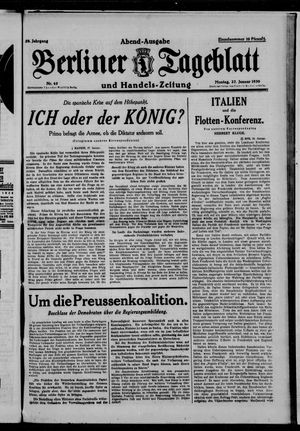 Berliner Tageblatt und Handels-Zeitung vom 27.01.1930