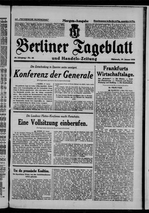 Berliner Tageblatt und Handels-Zeitung on Jan 29, 1930