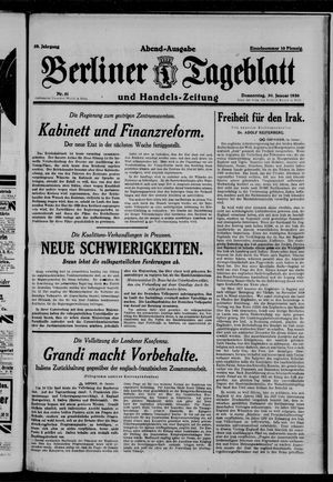 Berliner Tageblatt und Handels-Zeitung vom 30.01.1930