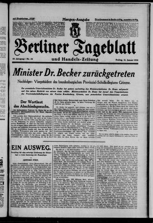 Berliner Tageblatt und Handels-Zeitung vom 31.01.1930