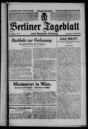 Berliner Tageblatt und Handels-Zeitung vom 01.02.1930
